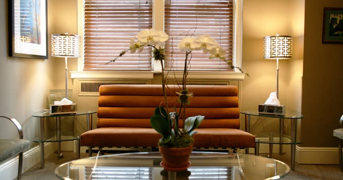 Waiting room at Avenue Ophthalmology, 625 Park Avenue, New York City